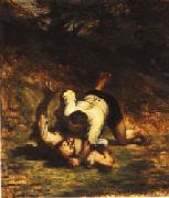 Honore  Daumier The Thieves and the Donkey Sweden oil painting artist